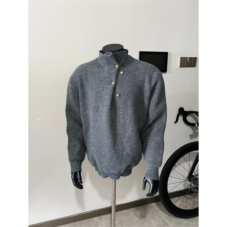 【有货】MY317CC-特P52高领纽扣设计感毛衣男慵懒针织衫外套,男装针织衫/毛衣,星座1007（原301D）