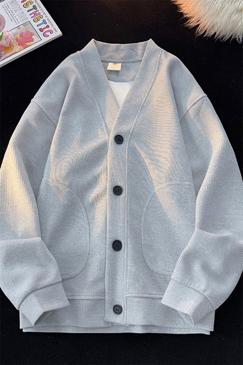 8XL-M羊羔绒开衫卫衣外套男秋冬季V领加绒加厚长袖上衣服KS001P58,男装卫衣,电商B312