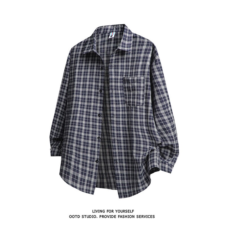 2026春夏新款提花格子长袖衬衫得物白底现货CS268-P40，男装衬衫，星座301C-5