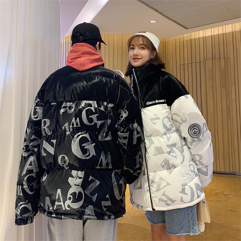 情侣宽松加厚棉衣棉服男潮大码学生棉袄外套M19P130,男装棉衣,电商D325