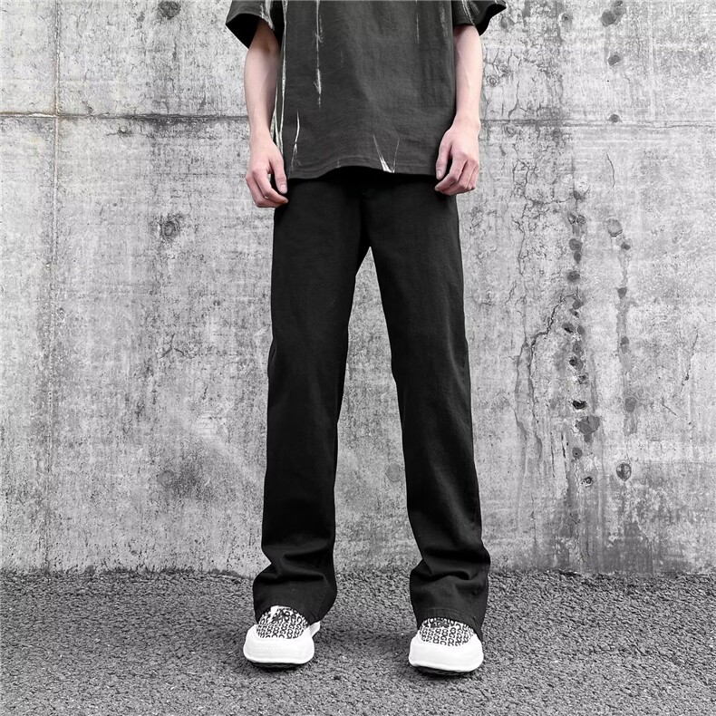 美式hiphop潮牌拉链排扣牛仔裤男女高街修身直筒P40,男装牛仔裤,星座1116-2