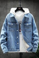 秋冬季牛仔外套男韩版潮流夹克加绒百搭休闲大码衣服1608-P95，男装夹克，电商A318