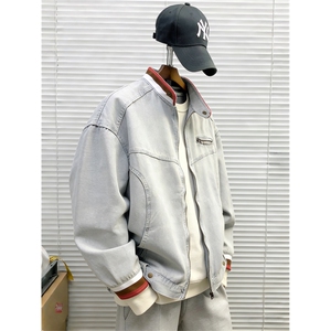 春秋美式复古cleanfit牛仔外套男高级感痞帅工装夹克JK89644-p79图片
