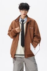 复古麂皮绒立领外套男女潮牌大码春秋飞行夹克美式外套JK5210/P80，男装夹克，电商B238