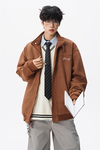复古麂皮绒立领外套男女潮牌大码春秋飞行夹克美式外套JK5210/P80图片