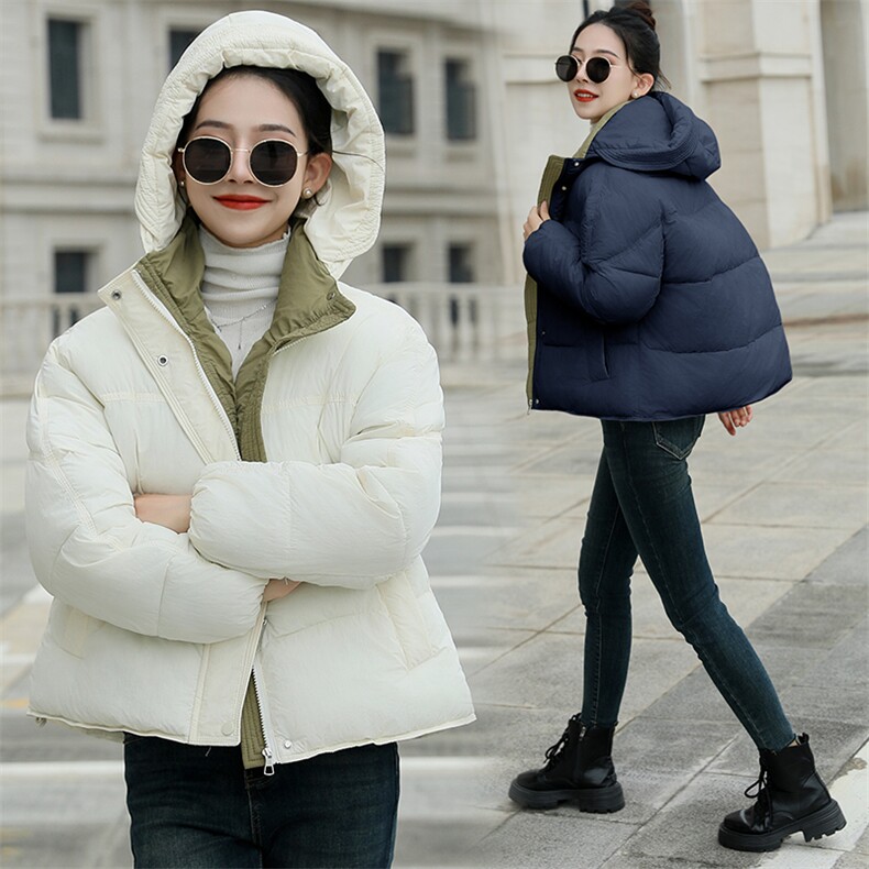 现货秒发2024冬装新款韩版短款连帽面包服棉服棉衣外套,女装棉衣/棉服,星宇服饰