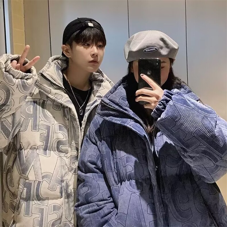 灯芯绒棉服男冬季棉袄加厚棉衣宽松潮牌休闲面包服图片