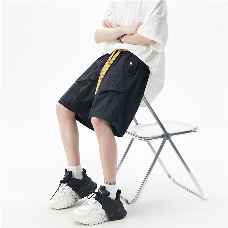 ！2025新款格子拼色短裤男夏季2025中裤815A-DK27-38控68,男装牛仔裤,星座815A