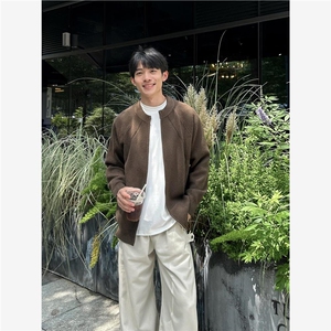 网图M03-特P55秋冬美式复古慵懒拉链开衫毛衣男外套百搭针织衫图片