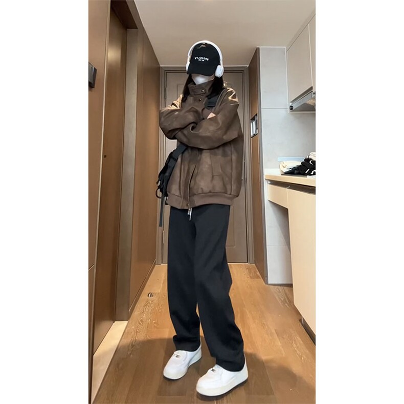 特批95春秋小众感百搭皮夹克磨砂质感外套聚酯纤维,男装夹克,电商基地A086