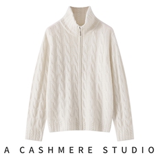 2025秋冬百搭时尚翻领羊绒开衫外套，女装羊绒衫，珍丝贝尔