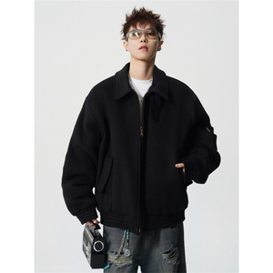 706-LK8025-P108  现货  冬季复古男士飞行棉服宽松呢料夹棉外套图片