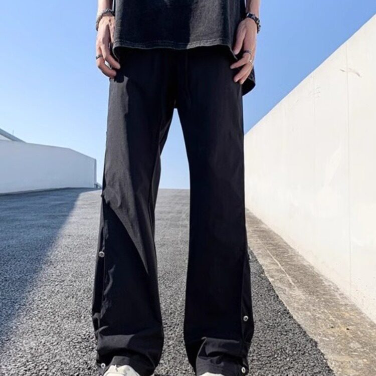 A584-P39设计感排扣跳舞休闲工装裤女美式高街宽松户外机能,男装工装外套,电商B323A