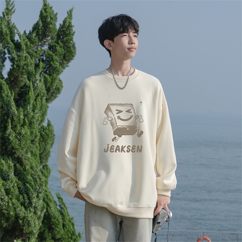 抖音品质秋季新款海绵宝宝仿棉圆领卫衣wycm5621-特批28控49,男装卫衣,星座605(原A050)