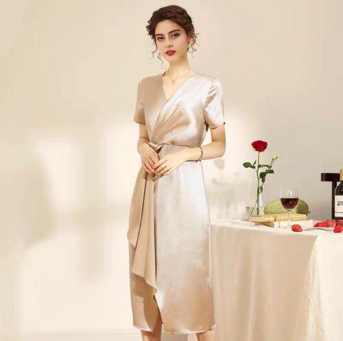 醋酸连衣裙，女装连衣裙，SUKEYI 舒可衣