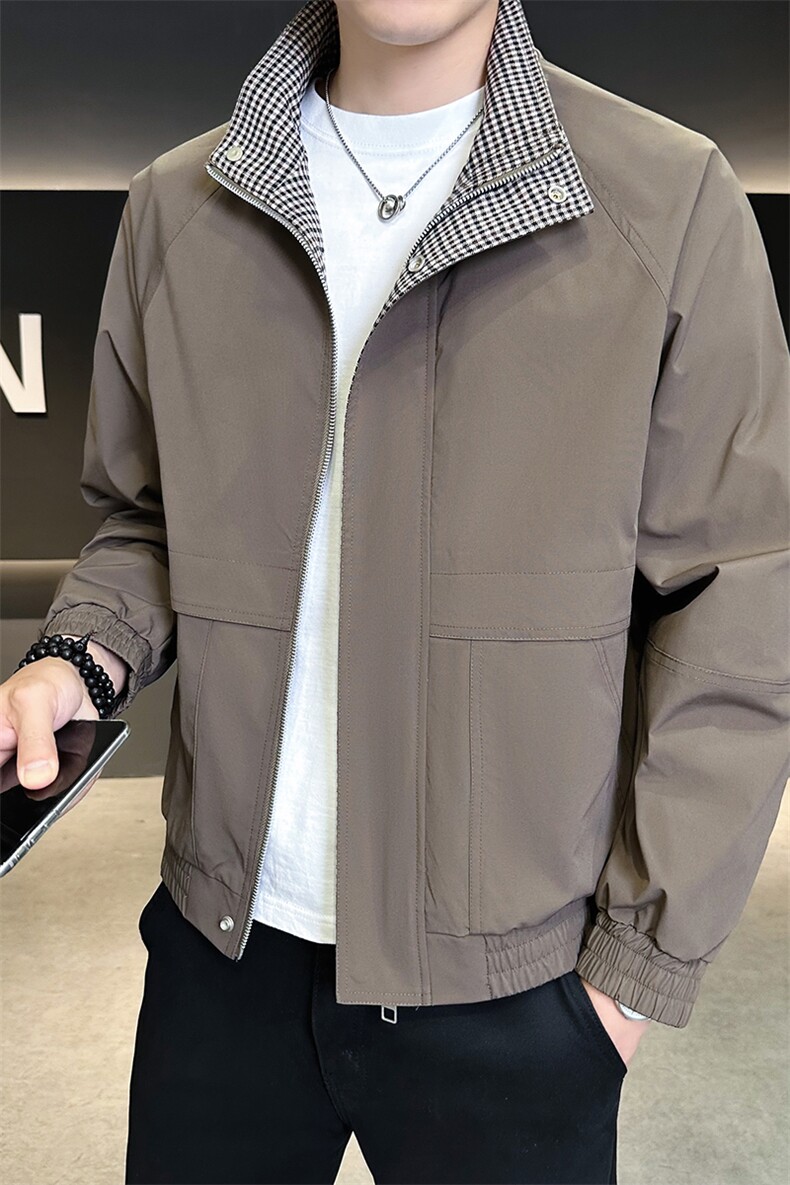 夹克男立领撞色帅气百搭外套潮流上衣服A329-JK7782-P95,男装夹克,电商A329