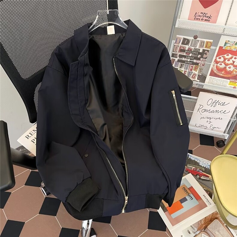 港风秋款男夹克衫工装拉链口袋宽松休闲外套JK033P55,男装夹克,星座1013-1