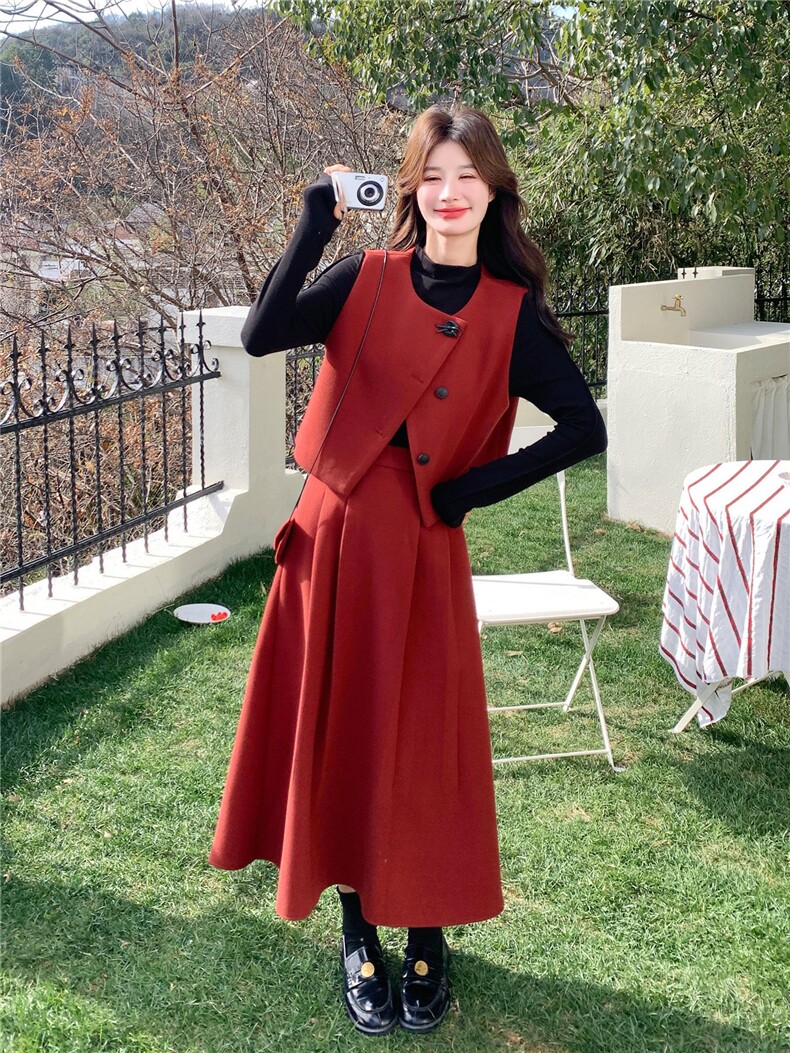 26年春季新款红色休闲风通勤套装182-8688P228k348，女装套装/套裙，帛香坊