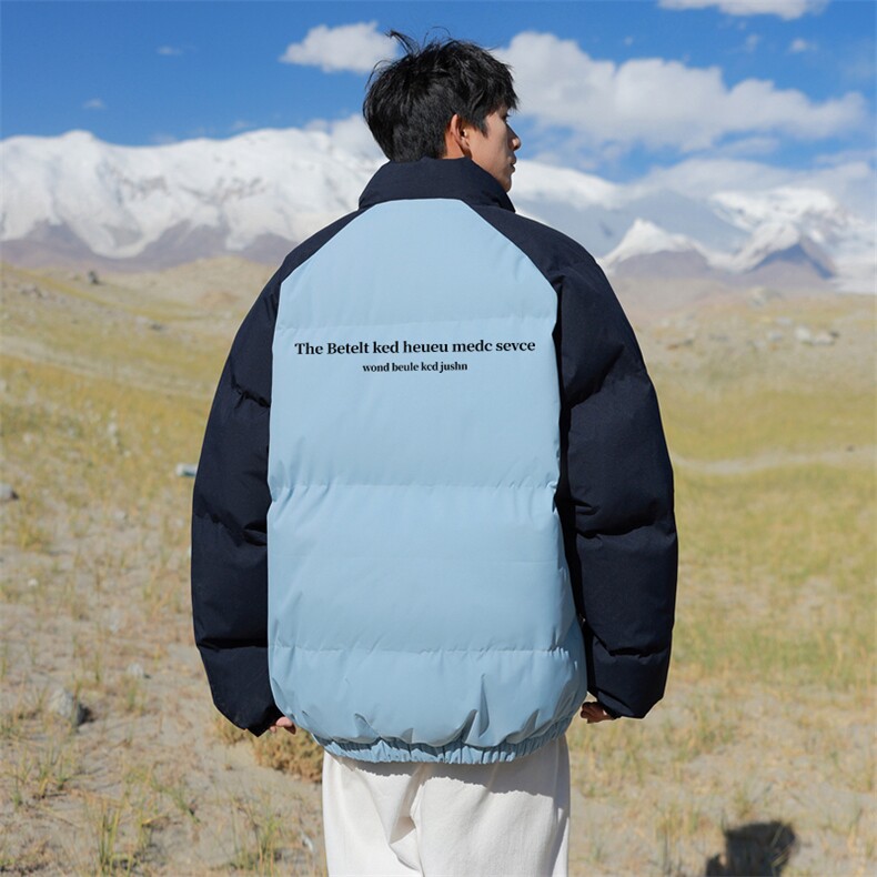 现货抖音得物可供视频三防加厚羽绒拼接棉衣外套面包棉服86619,男装棉衣,电商A486