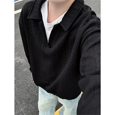 假两件卫衣男秋冬加绒加厚提花无帽打底衫宽松大码上衣WY008加绒，男装T恤，电商B312