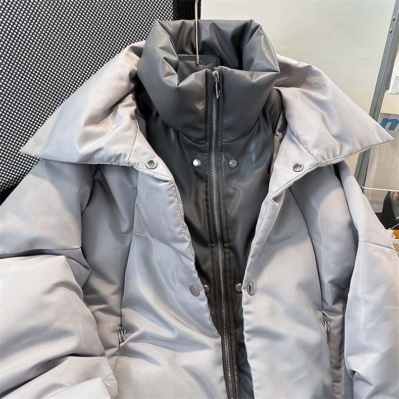 小众结构拼接双层设计感棉服外套金属纽扣假两件棉衣MY0832-P110,男装棉衣,星座308B-1