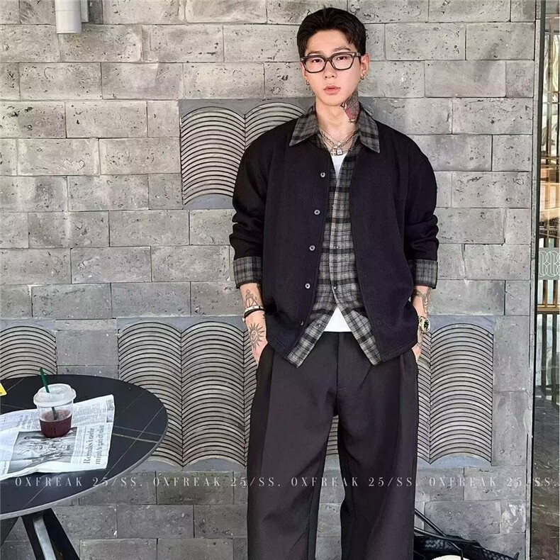 MM508-P70美式新款复古休闲慵懒风针织开衫毛衣图片