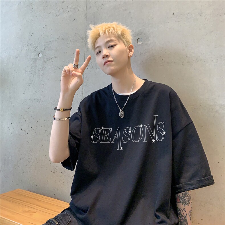 潮牌街头宽松ins半袖上衣休闲男士hiphop短袖T恤D328-T469-P28,男装T恤,电商D328