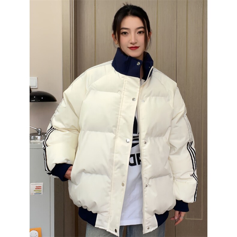 防水防污！中性风立领条纹面包服棉衣加厚保暖1611B-M99-P90,男装棉衣,星座1611B