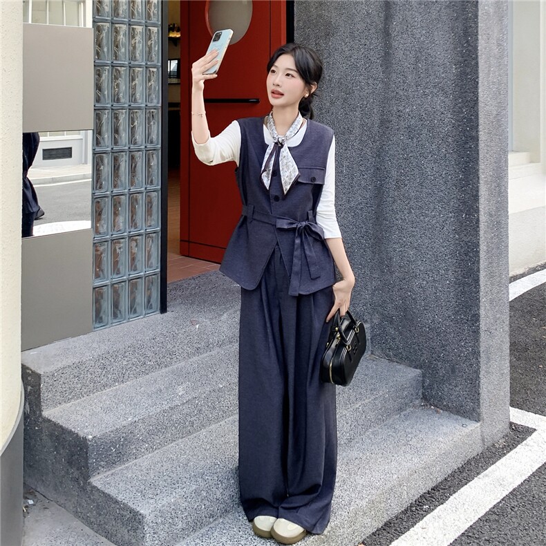 2026春秋季新款三件套配丝巾RF2C29-6866-P195-K295,女装套装/套裙,2C290