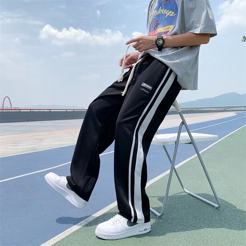 韩版潮流百搭运动裤夏季条纹休闲裤痞帅潮牌长裤男 K3327-P32图片