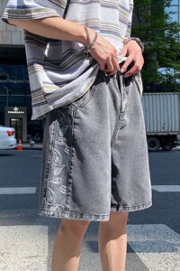 夏季男士腰果花牛仔短裤 百搭休闲牛仔五分裤 A125-DK18-P38图片