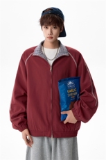 春季美式格子撞色夹克运动休闲棒球服外套男C61315-TP5599，男装夹克，电商A102