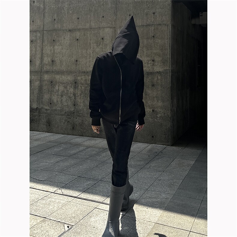 B221美式ins高街暗黑拉链宽松开衫卫衣连帽外套SY2314-P80控108,男装卫衣,电商B221
