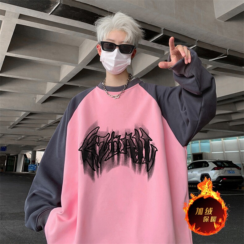 抖音得物高品质重磅二开全棉阔版支持退换360克插肩圆领卫衣0122,男装卫衣,电商A486