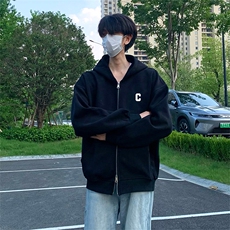 抖音得物高品质350克秋冬双头双拉链卫衣开衫外套AW7404，女装短外套，电商A443