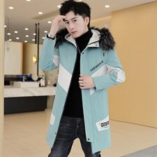男士秋冬季外套加绒加厚潮流夹克中长款韩版风衣男外衣DS283-P75，男装夹克，星座509