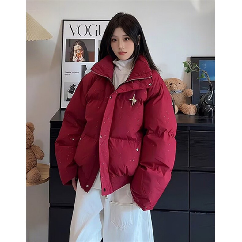 立领短款棉服外套男女同款冬季加厚面包服保暖黑色棉衣MW888,男装棉衣,星座1116A（原606A-3）