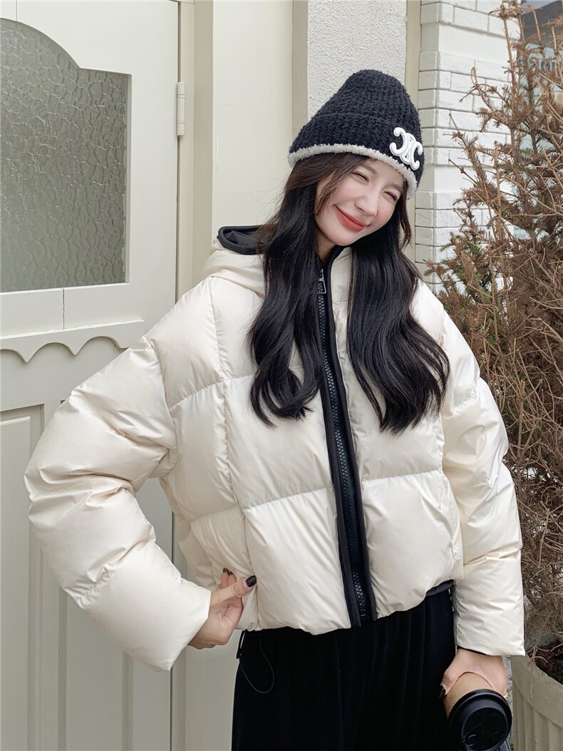 现货！2783款短款连帽加厚保暖面包服茧形羽绒外套女,女装羽绒服,衣秀之家