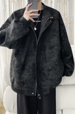 PY302/P85春装新款现货立领皮夹克男雾面潮流宽松大码皮衣外套，男装夹克，电商基地A050