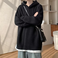 得物品质秋冬款男连帽毛衣开叉针织衫休闲线衣外套M84P75，男装针织衫/毛衣，星座1013-1