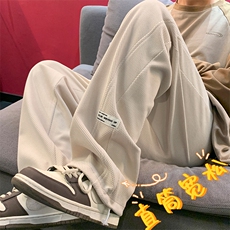 菠萝格休闲裤男秋季港风直筒裤宽松百搭垂感运动长裤K930特批32，男装休闲裤，星座718-1