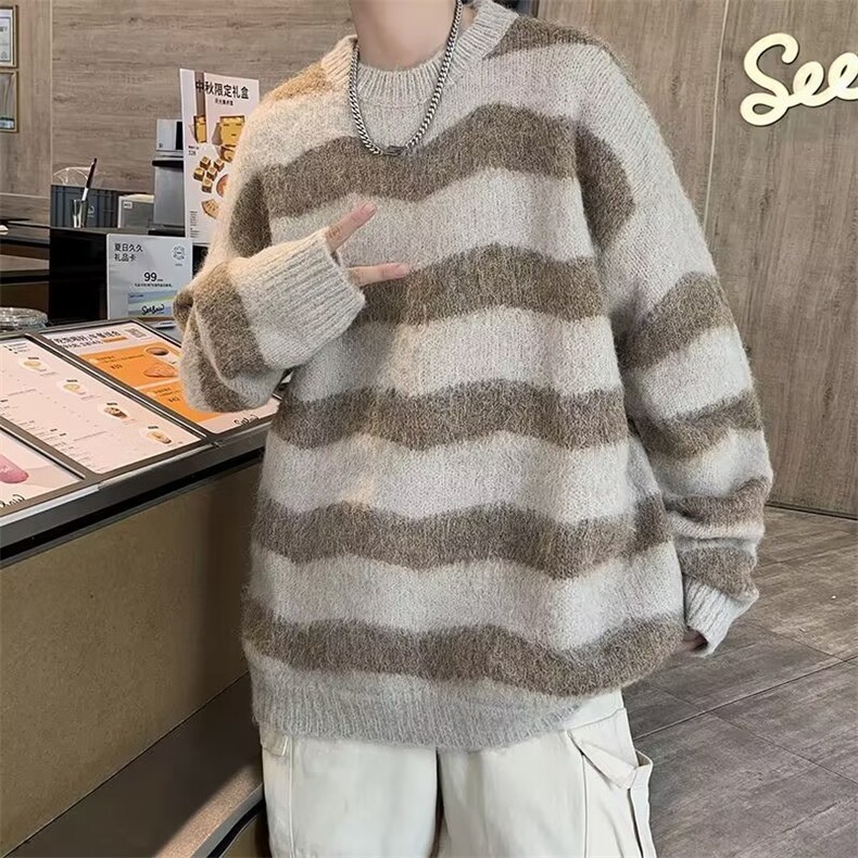 美式圆领毛衣男慵懒风休闲针织衫M5618P46,男装针织衫/毛衣,星座1116-2