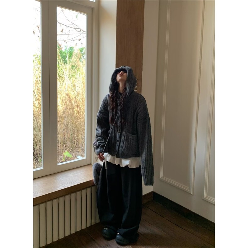 1506-1/MM1321/P59冬新款开衫毛衣复古休闲慵懒风V领针织衫男女款，男装针织衫/毛衣，星座1506-1