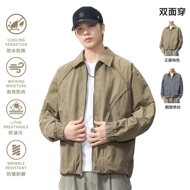 【限价199】2025款铆钉解构风双面穿工装外套男秋季新款宽松夹克图片