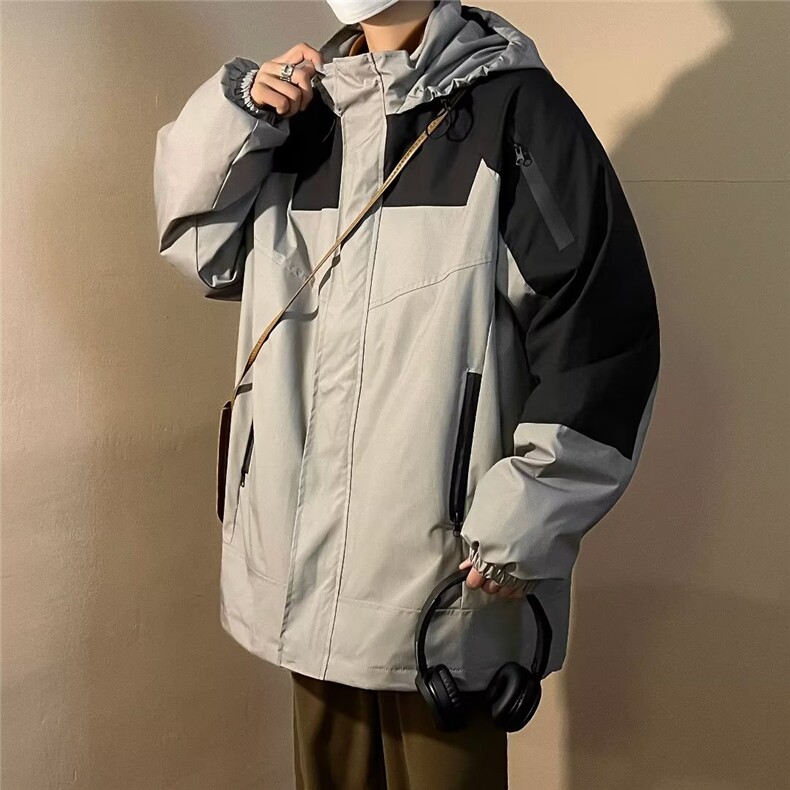 拼色山系户外冲锋衣男女春装防水三合一可拆卸登山夹克W2074P68,男装夹克,星座1116-2