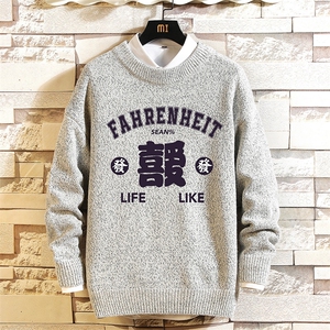 加厚加绒毛衣男大码毛线衣男针织衫 M19256-P45 加绒款-P65 砖墙图片