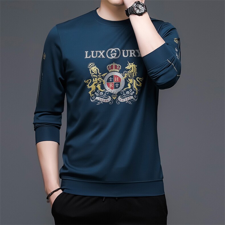 KLSB8010男士2023年春夏新款长袖休闲圆领卫衣套头打底衫T恤P58,男装卫衣,电商B360