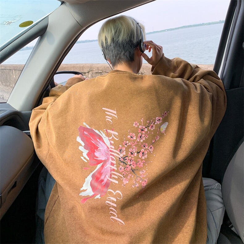 美式潮牌重磅水洗做旧圆领卫衣力推大码男XZ517A-BK15551-P58,男装卫衣,星座517A