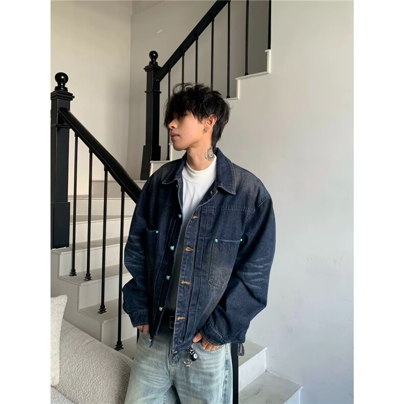 牛仔夹克原宿潮流百搭新款时尚日系文艺慵懒流行简约气质ins,男装夹克,星座506A