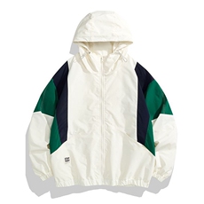 新款夹克男春秋季潮牌日系街头撞色拼接连帽外套情侣JK8121P100，男装夹克，电商A400（原B301）